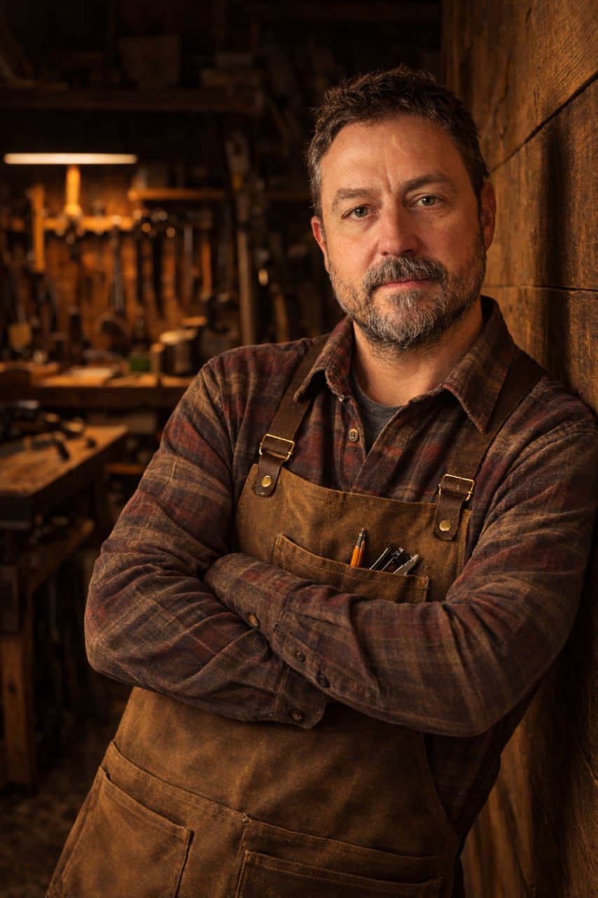 Ben Caparoon in his woodworking shop
